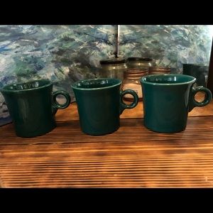 Vintage evergreen fiestaware mugs